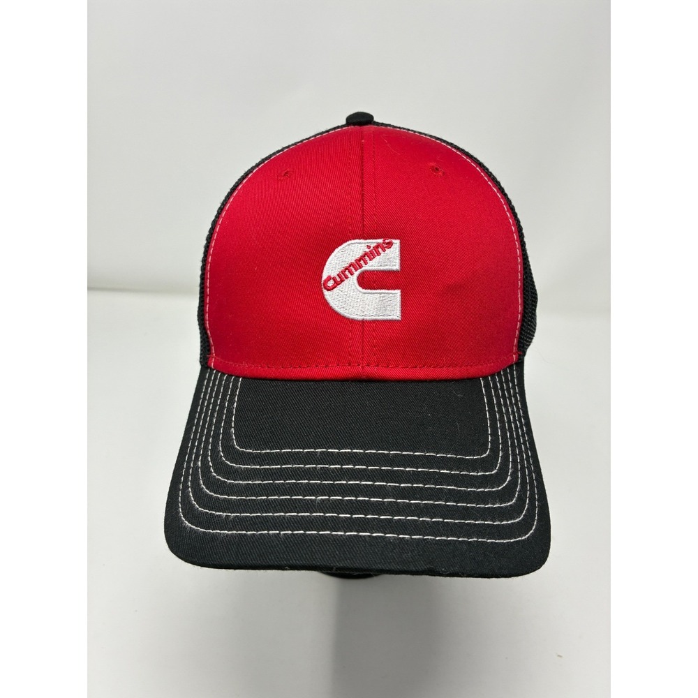 Cummins Diesel Engine Logo Trucker Hat Red Black Otto Cap Snapback‎ 83-1239